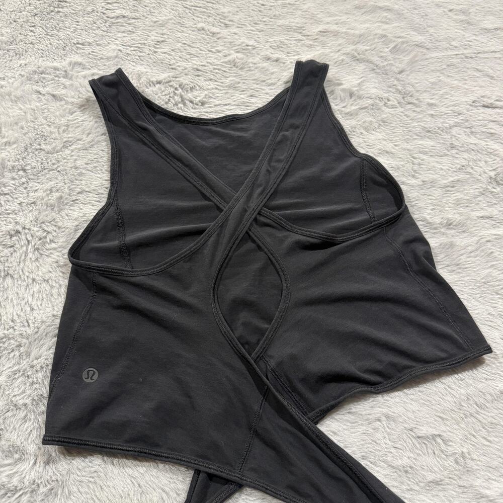 Lululemon Tank Top Womens 6 Black Cross Back Wrap Athletic Yoga Shirt